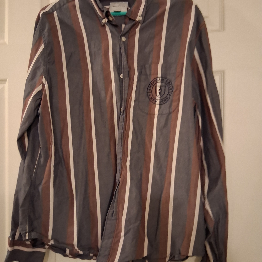 American Eagle Outfitters Men's Stripped Button Down Shirt Size XL